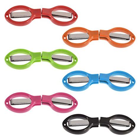 scissors set of 6 folding scissors anti rust glasses shaped small safety scissor stainless