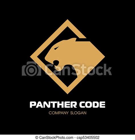 Golden Panther Logo The Head In Profile Fearless Panther Roaring