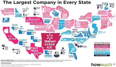 Largest Company In Each State Map Map