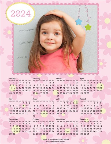 Free Printable Calendar Lovely Pink 2024