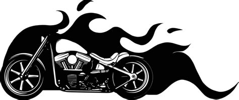 Custom Motorcycle With Flames Vector Illustration Design Hot Ride