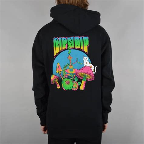Rip N Dip Psychedelic Pullover Hoodie Black Skate Clothing From Native Skate Store Uk