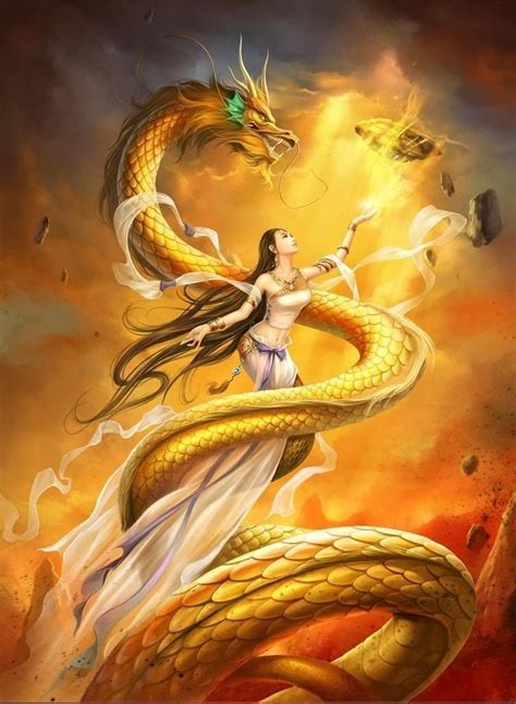 Chinese Dragon And Woman Fantasy All About The Dragons Pinterest