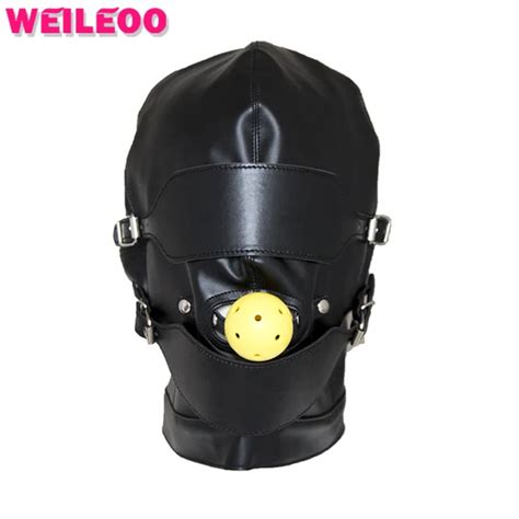 Bdsm Mask Sex Mask With Open Mouth Gag Ball Erotic Toy Adult Game