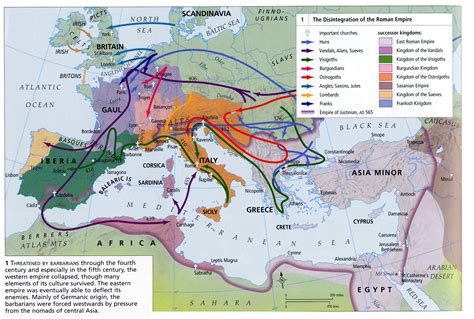 The Disintegration Of The Roman Empire Ad 300 To 600 Mapping