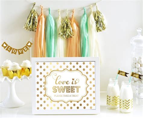 Love Is Sweet Bridal Shower Wedding Candy Buffet Decorations