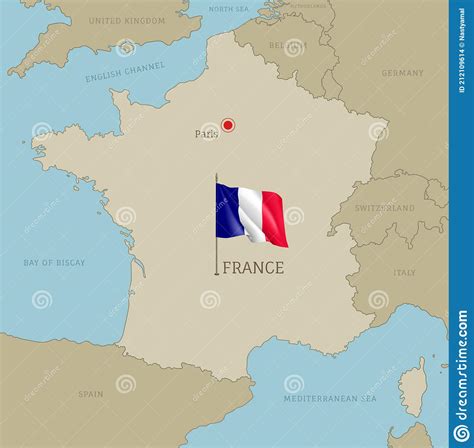 Silhouet Van De Franse Landkaart Vector Illustratie Illustration Of Blauw Baai