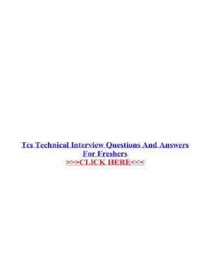 Fillable Online TCS Interview Experience Questions And Answers TCS Interview Questions HR Round