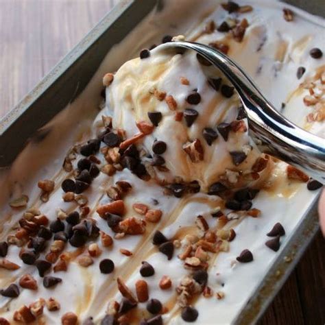 No Churn Turtle Ice Cream Recipe Desserts with sweetened ...