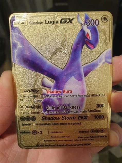 I created shadow lugia after i got tired of typing pokemon stats into online iv checkers. Gold Shadow Lugia GX Pokemon Card Custom Shiny Metal EX | Etsy in 2020 | Shadow lugia, Pokemon ...