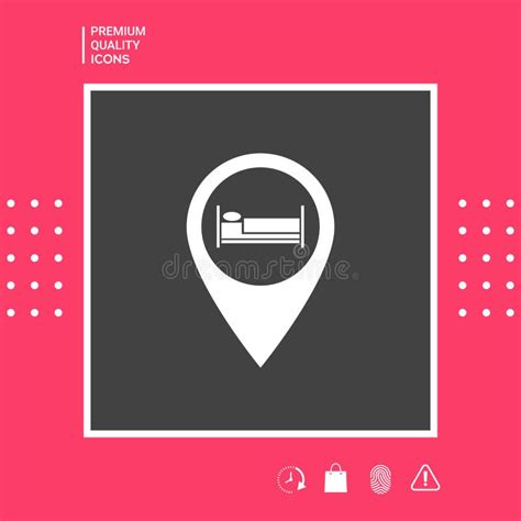Map Pointer Icon With Hostel Or Hotel Sign Stock Vector Illustration