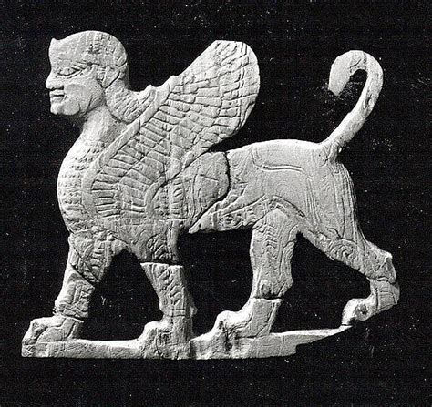 Plaque With A Striding Sphinx Assyrian Neo Assyrian The