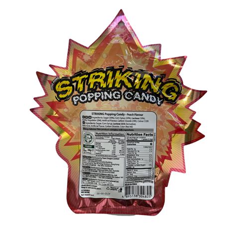 Striking Popping Candy Peach 20 Pouches 30g Asian Pantry Asian