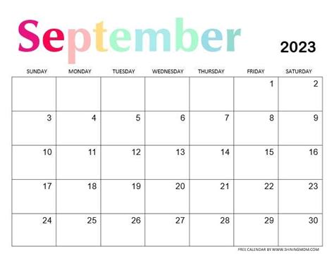 September 2023 Calendar 19 Beautiful Designs For You