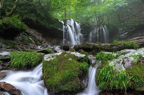 Waterfalls Waterfall Moss Nature Stone Hd Wallpaper Peakpx