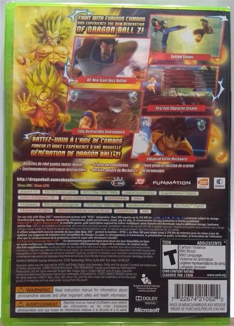 Dragon Ball Z Ultimate Tenkaichi Xbox 360 79900 En Mercado Libre