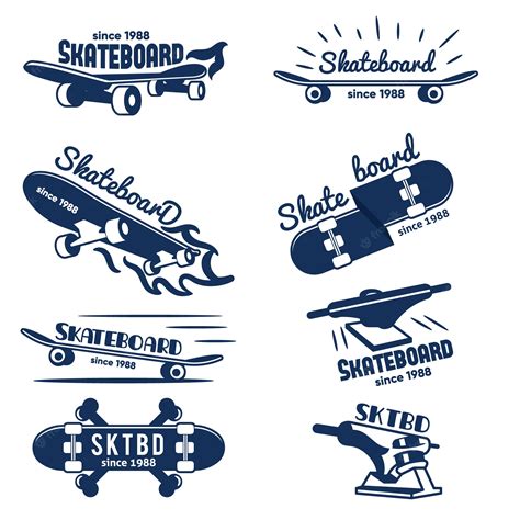 Premium Vector Hipster Skateboard Logo And Badges Collection