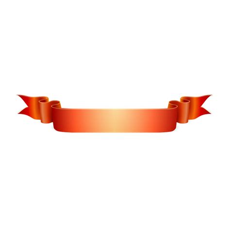 Orange Ribbon Vector Drawing Free Svg