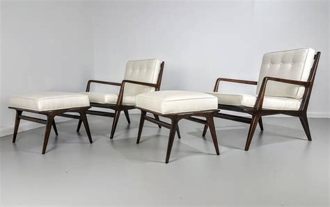 Pair Of Carlo Di Carli Lounge Chairs With Ottomans For Singer And Sons