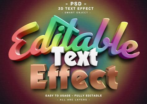 Premium Psd Editable 3d Text Effect