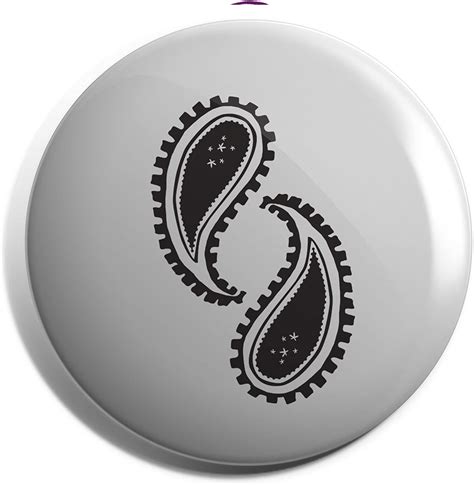 Hippowarehouse Paisley Pattern Design Badge Pin Uk Clothing