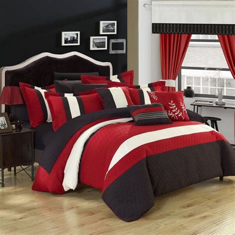 Chic Home Placido 24 Piece Comforter Set Bed Bath And Beyond Comforter Sets Bedroom Red