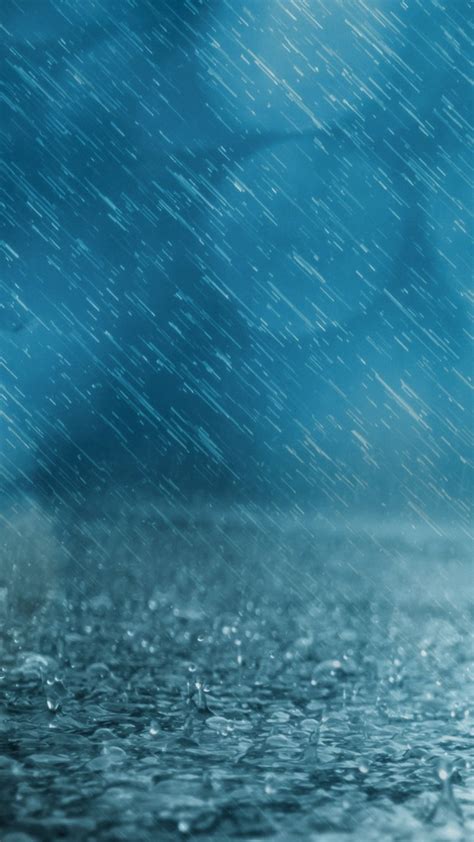 Ultra Hd Blue Rain Wallpaper For Your Mobile Phone 0333