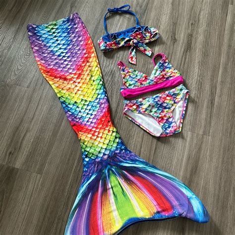 Fin Fun Mermaid Swim Rainbow Reef Mermaid Tail Monofin Swim Bundle