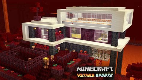 Minecraft Nether Update Piglins Modern House Speed Build Youtube