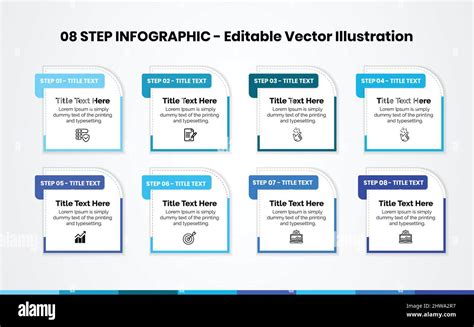 8 Steps Infographics Design Template Graph Pie Chart Workflow