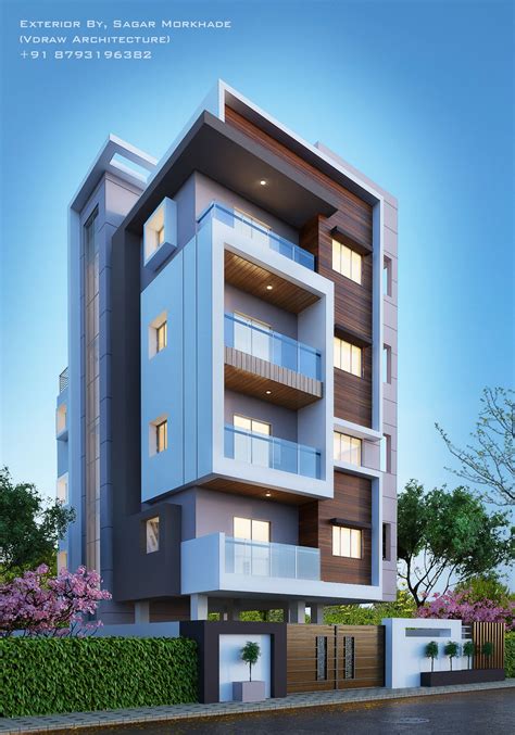 Modern Residential Flat Scheme Exterior By Arsagar Morkhade Vdraw