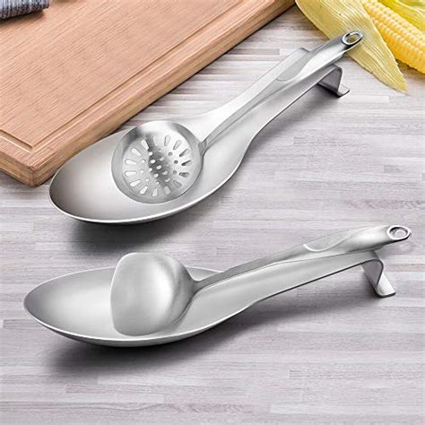 Spoon Rest Set Of 2 Lianyu Spatula Ladle Holder Stainless Steel