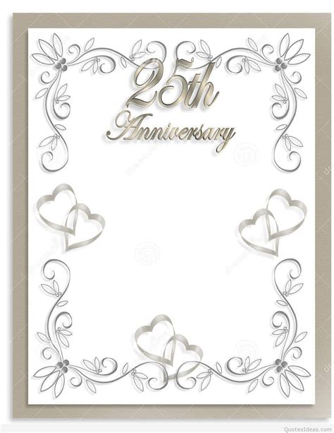 Free Silver Wedding Anniversary Invitations Templates Throughout