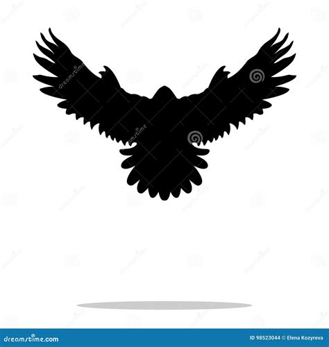 Falcon Bird Black Silhouette Animal Stock Vector Illustration Of