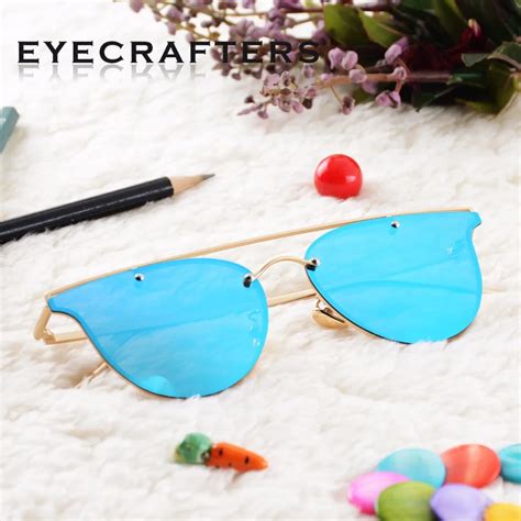 Eyecrafters Original Brand Polarized Sunglasses Fashion Cat Eye Womens Glasses Double Bridge