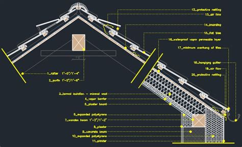 Overhang Roof At Building Recess Cad Files Dwg Files