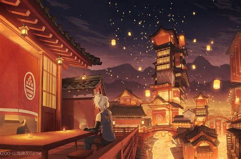 Fantasy Japanese Lantern Wallpaper