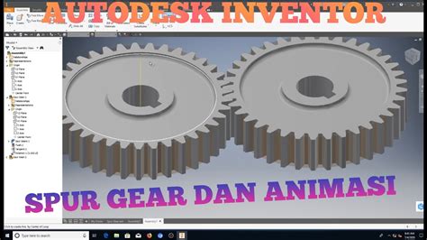 Autodesk Inventor Tutorial Spur Gear Dan Animasi Youtube