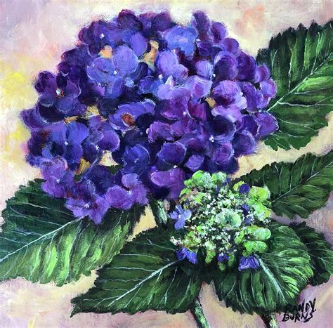 Royal Purple Hydrangea Painting By Randy Burns