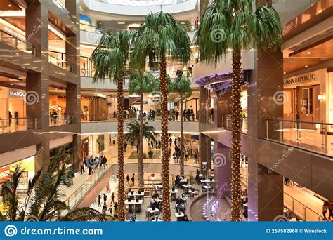 Interior Of The Costanera Center Mall With A View Of Palm Trees And