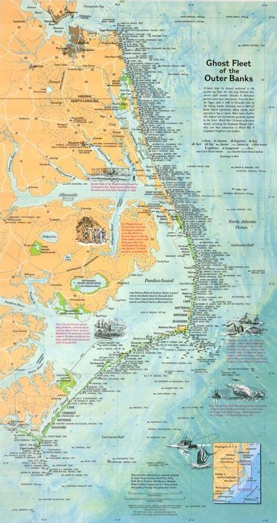Ghost Fleet Of The Outer Banks Map Of Shipwrecks Off The North