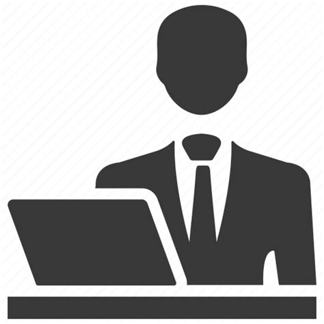 Admin Businessman Computer Laptop User Working Icon Download On