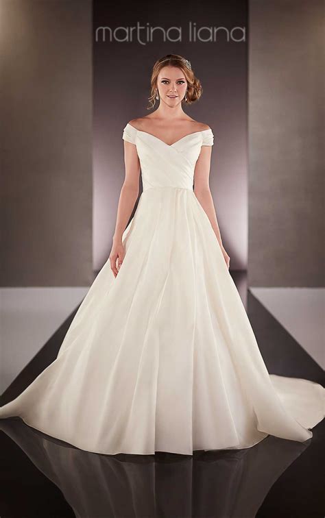 Buy beach satin wedding dresses and get the best deals at the lowest prices on ebay! Off the Shoulder Satin Wedding Dress | Martina Liana ...