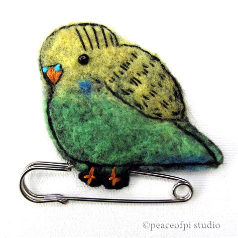 Peaceofpi Studio Felted And Stitched Budgie Birds