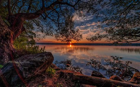 Amazing Sunset By The Lake Wallpaper Nature Wallpapers 39556