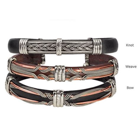 Celtic Leather Bracelets With Metal Celtic Bracelets Gaelsong