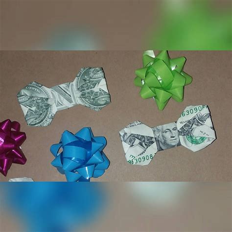Money Origami Bow Hand Folded Dollar Bill Origami Bow Etsy