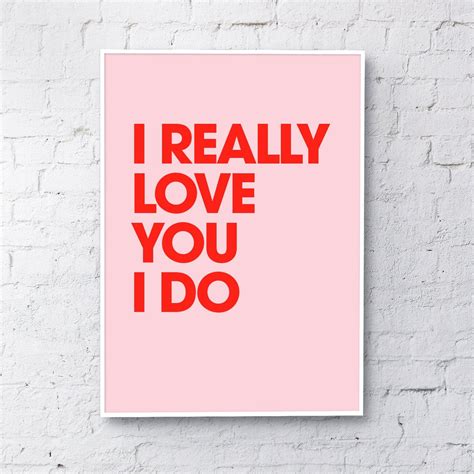 I Really Love You Red On Pale Pink Gayle Mansfield Designs