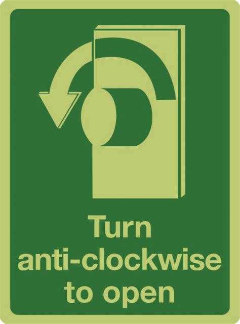 Turn Anti Clockwise To Open In Photoluminescent Sign Aura Sign Shop