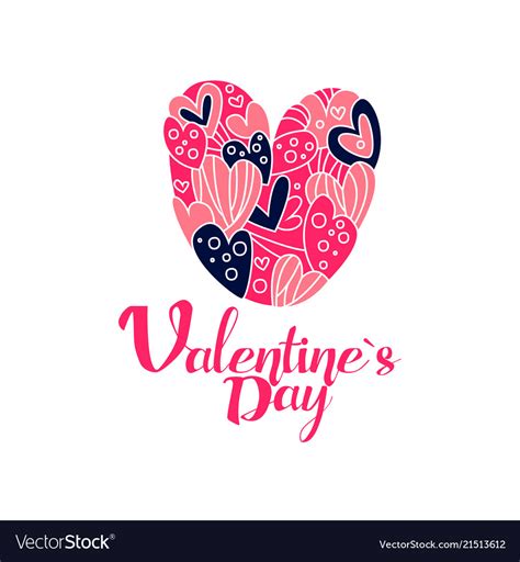 Happy Valentines Day Logo Creative Template Vector Image